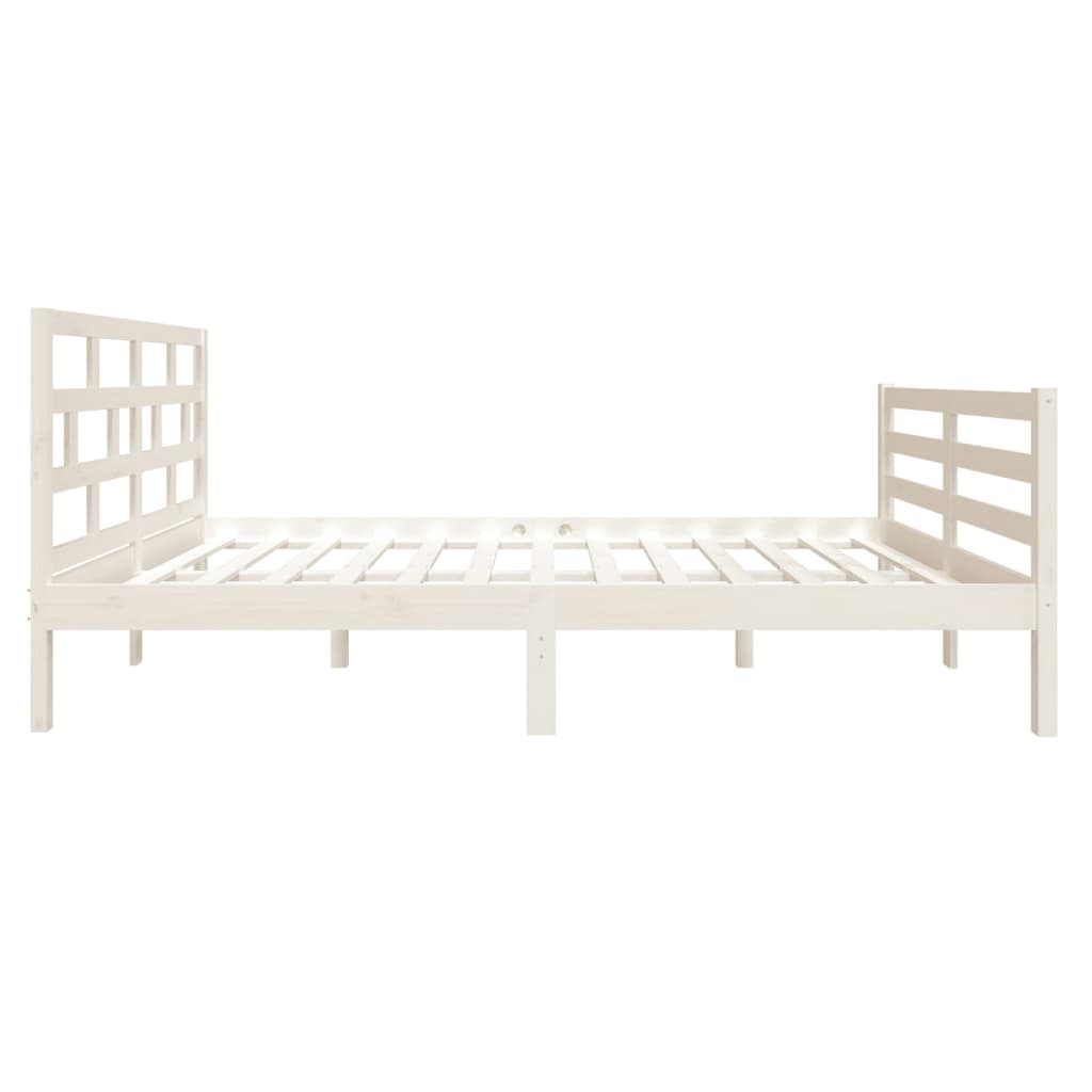 White Solid Wood Small Double Bed Frame - No Mattress Included