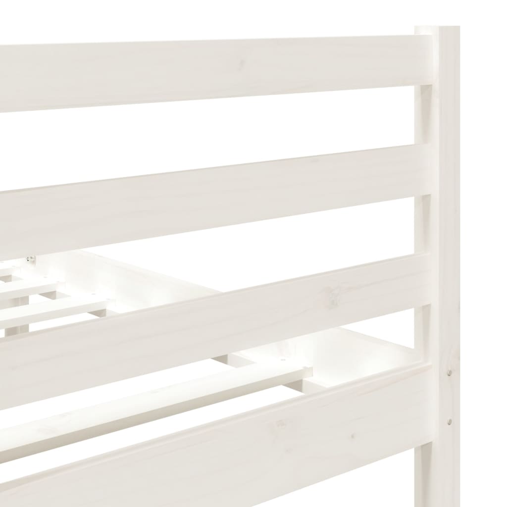 White Solid Wood Small Double Bed Frame - No Mattress Included