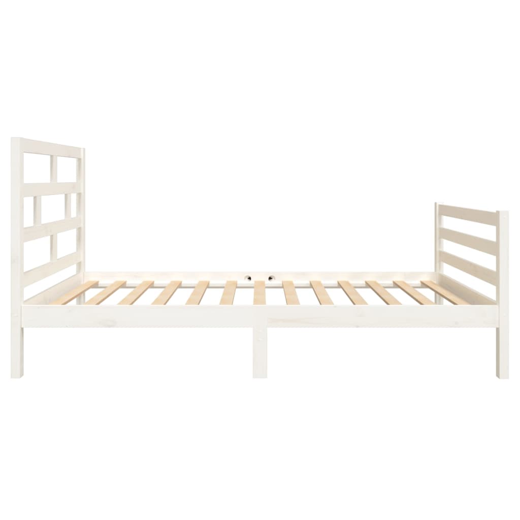 White Solid Wood Bed Frame 90x200 cm - vidaXL 3101269