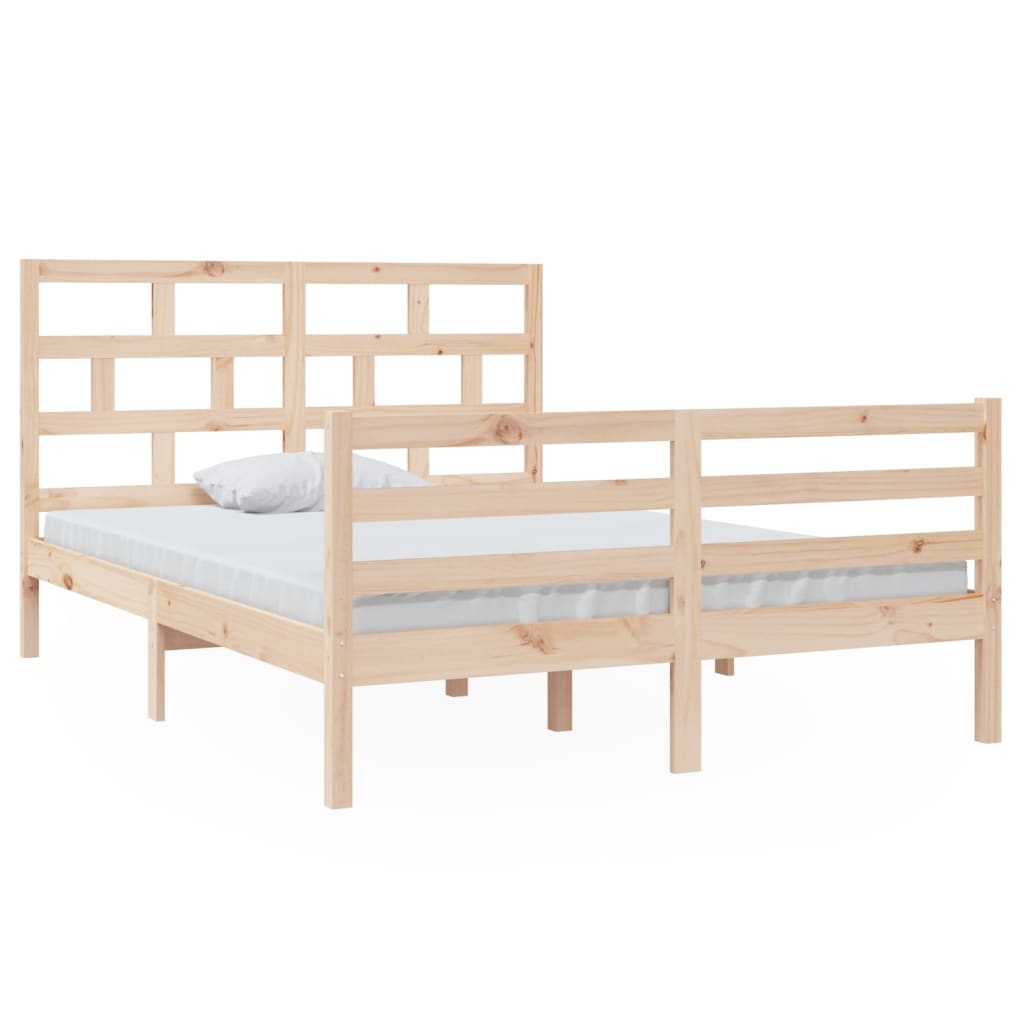 Solid Wood Bed Frame 140x200 cm - vidaXL (No Mattress)