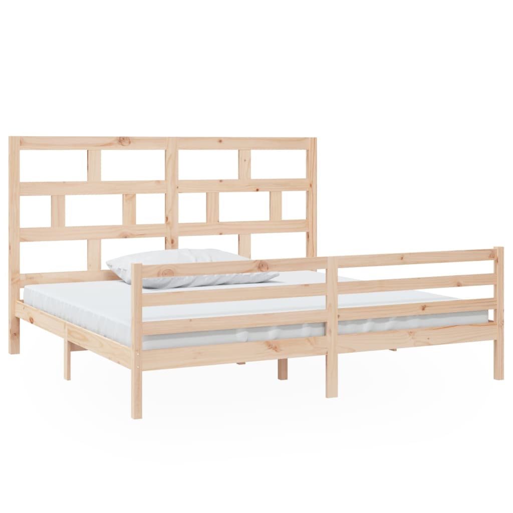 Solid Wood Bed Frame 200x200 cm - vidaXL 3101303, No Mattress Included