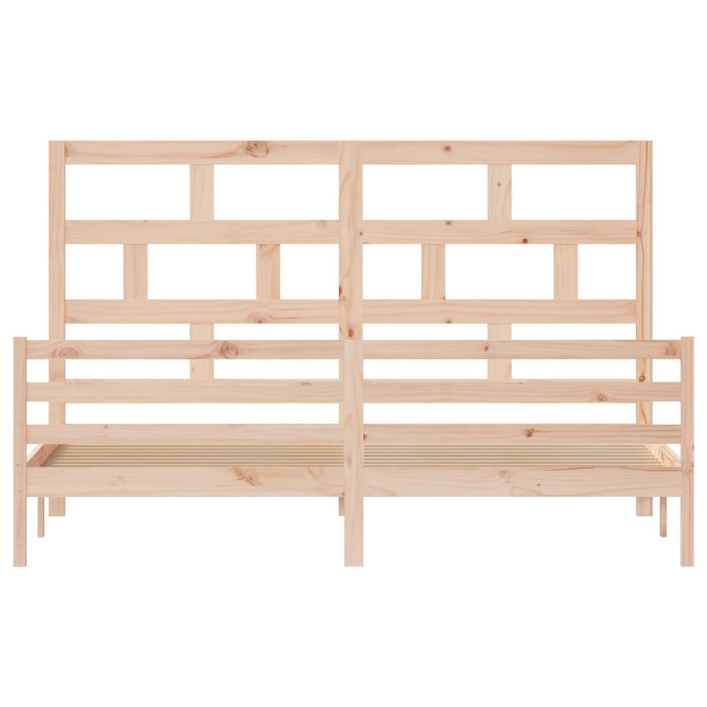 Solid Wood Bed Frame 200x200 cm - vidaXL 3101303, No Mattress Included