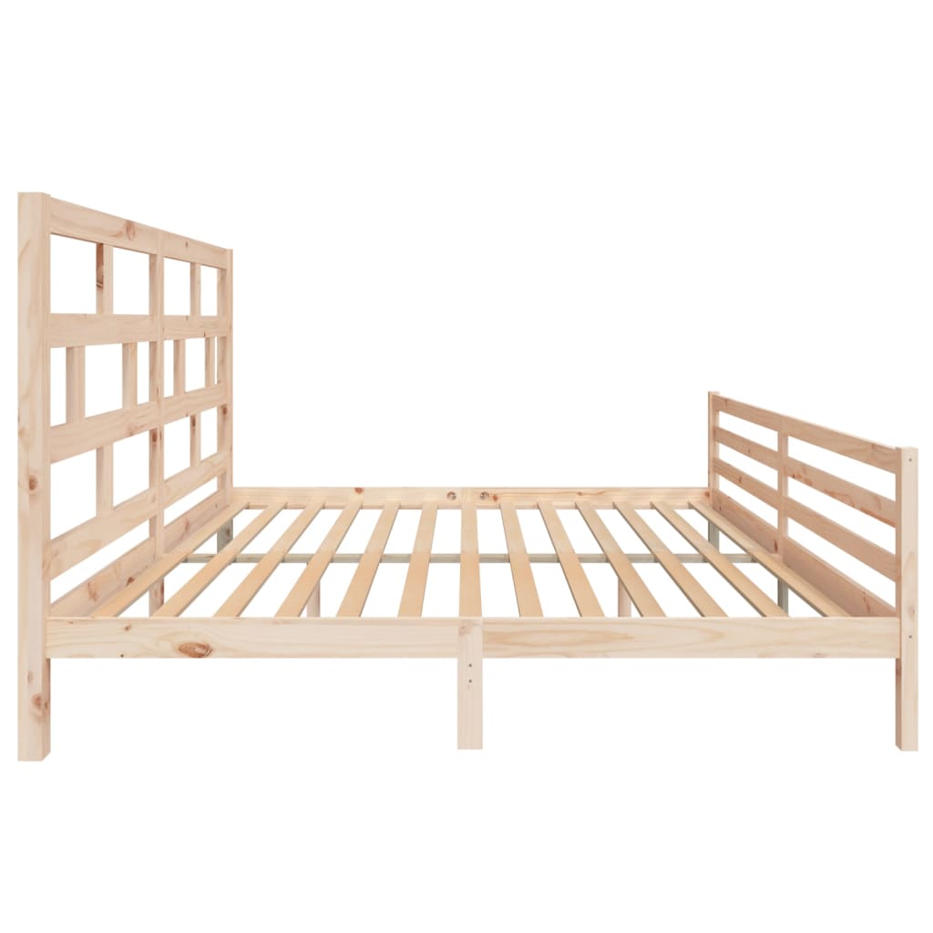 Solid Wood Bed Frame 200x200 cm - vidaXL 3101303, No Mattress Included