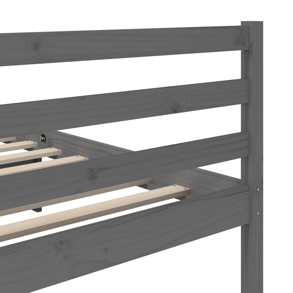 Grey Solid Wood Bed Frame 200x200 cm - vidaXL 3101305