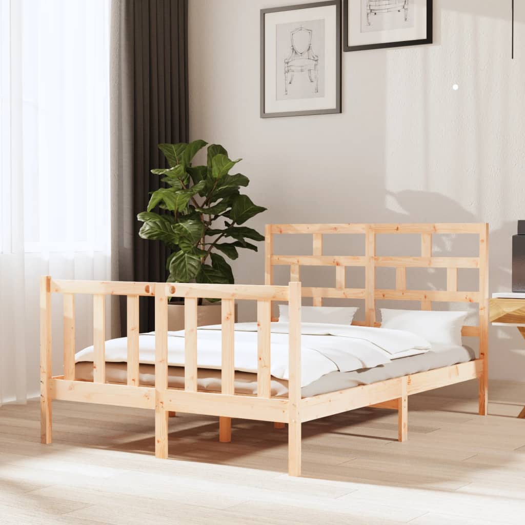 Solid Wood Bed Frame 140x190 cm - vidaXL (No Mattress)
