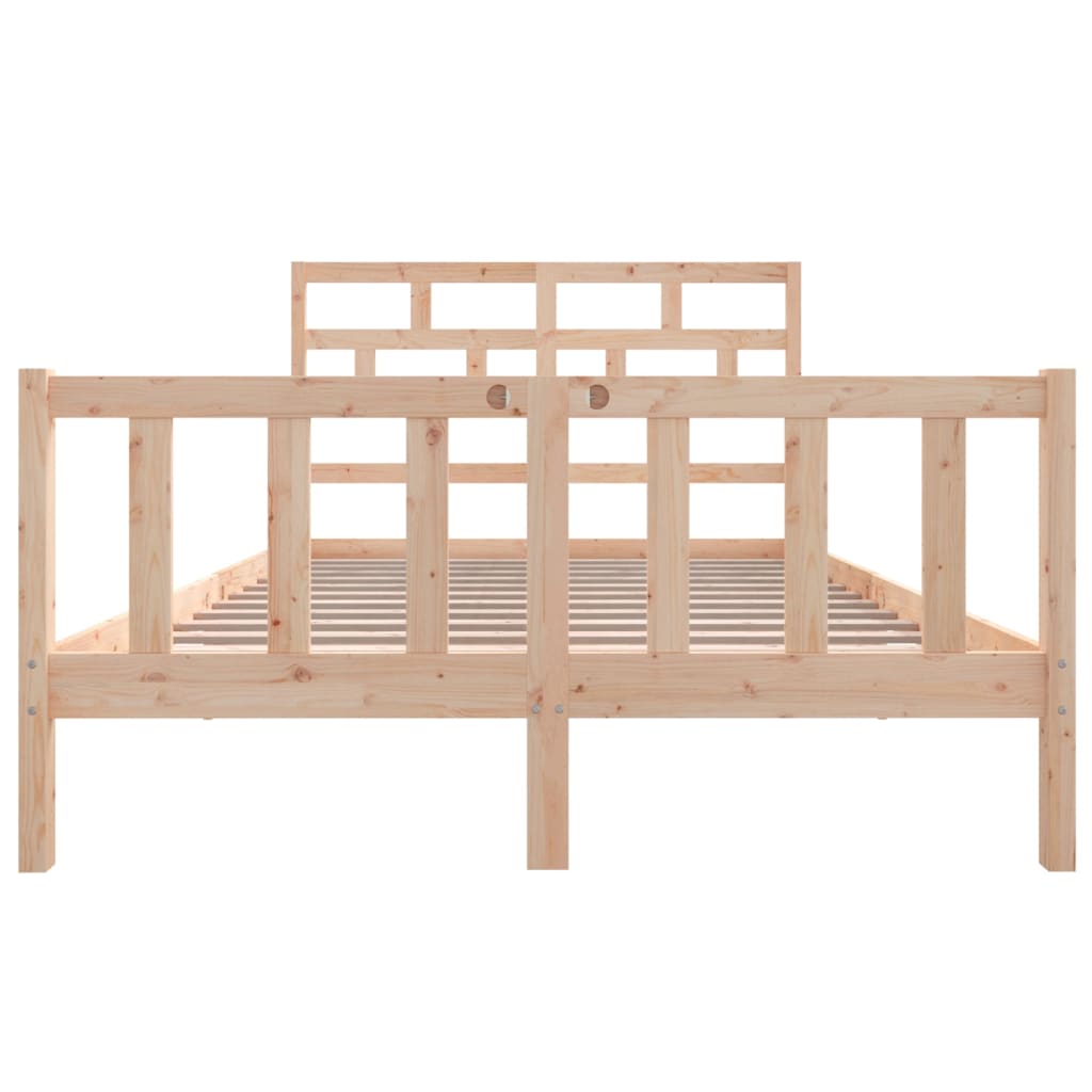 Solid Wood Bed Frame 120x200 cm, Natural Finish - vidaXL 3101343