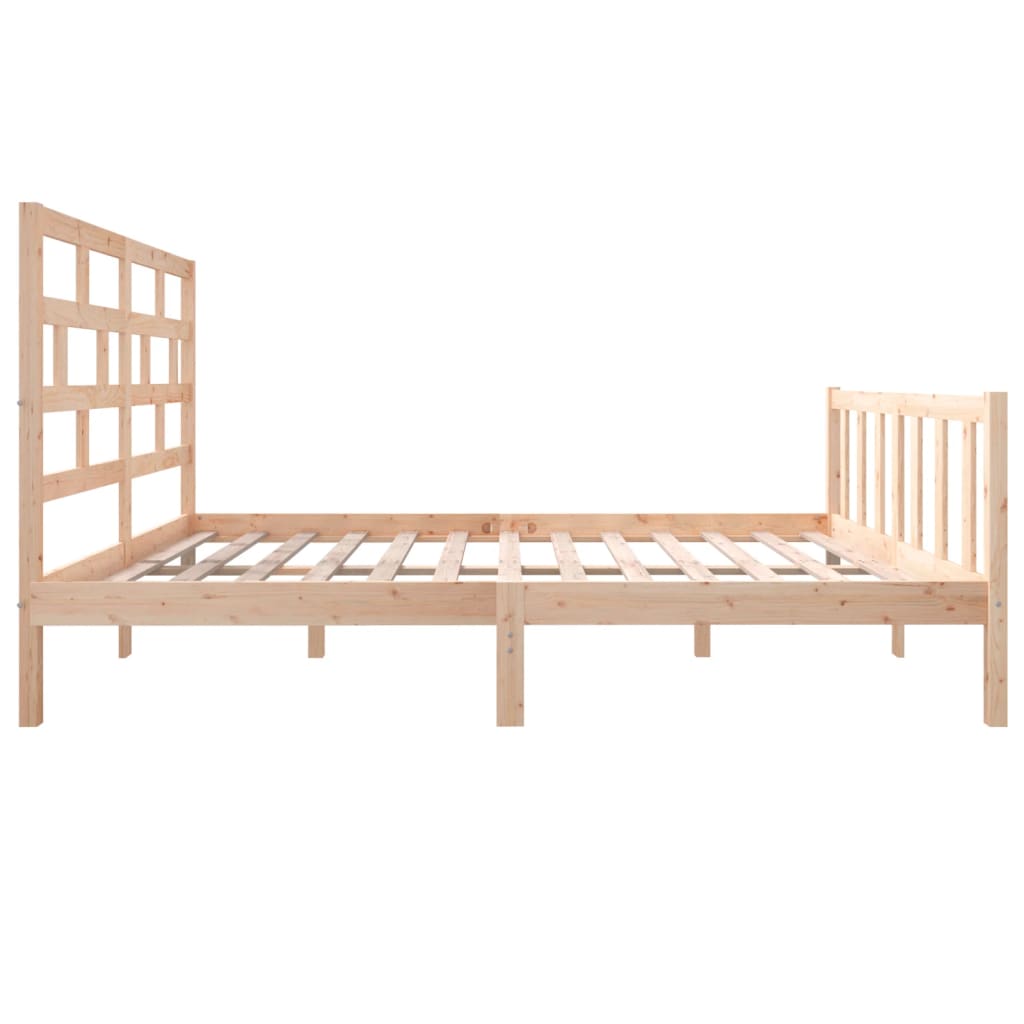 Solid Wood Bed Frame 120x200 cm, Natural Finish - vidaXL 3101343