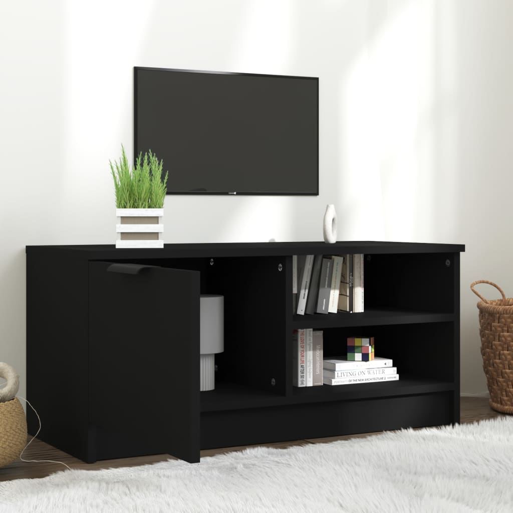 TV Cabinet Black 80x35x36.5 cm Engineered Wood