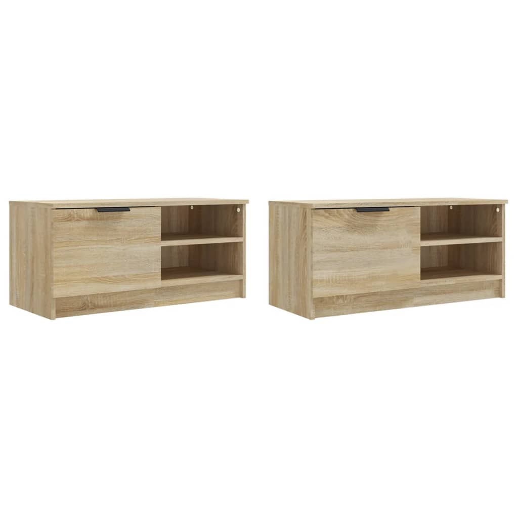 TV Cabinets 2 pcs Sonoma Oak 80x35x36.5 cm Engineered Wood