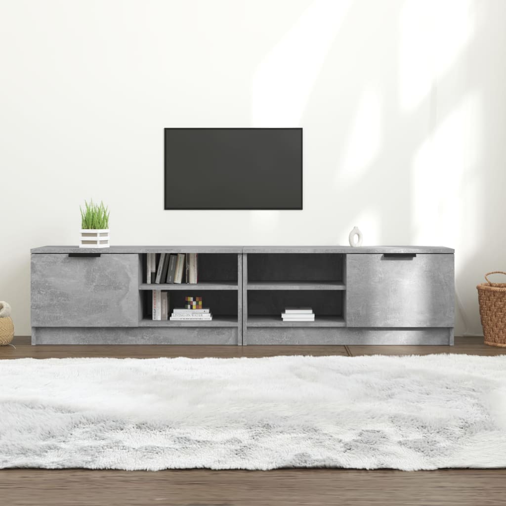 TV Cabinets 2 pcs Concrete Grey 80x35x36.5 cm Engineered Wood