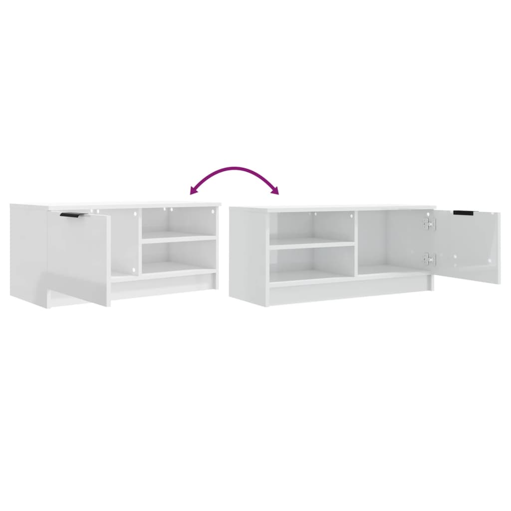 TV Cabinets 2 pcs High Gloss White 80x35x36.5cm Engineered Wood