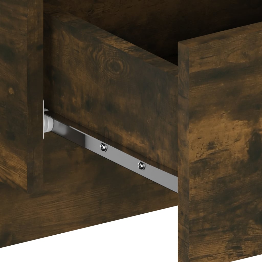 Smoked Oak Wall-Mounted Bedside Cabinet - Stylish & Space-Saving