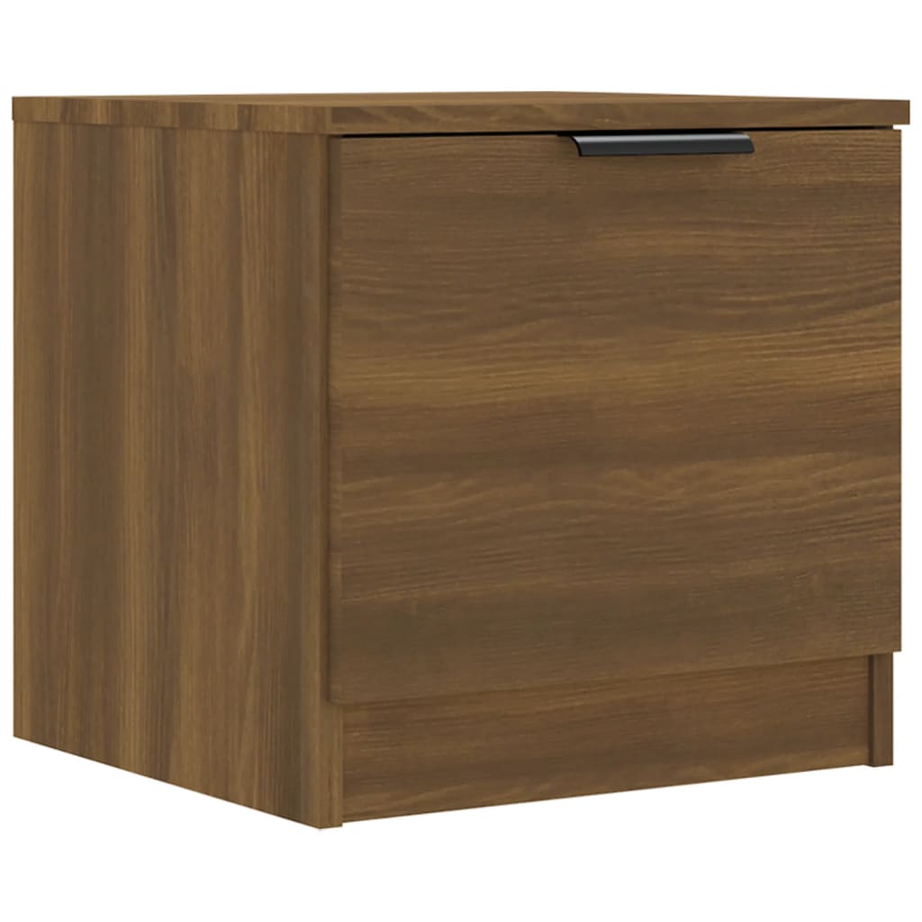 Brown Oak Bedside Cabinets Set of 2 - 40x39x40 cm
