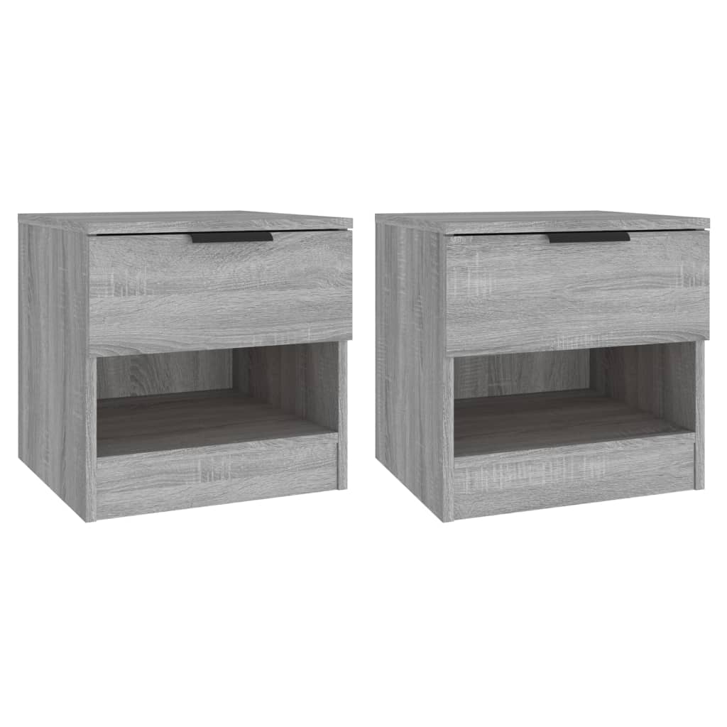 Grey Sonoma Engineered Wood Bedside Cabinets 2-Pack