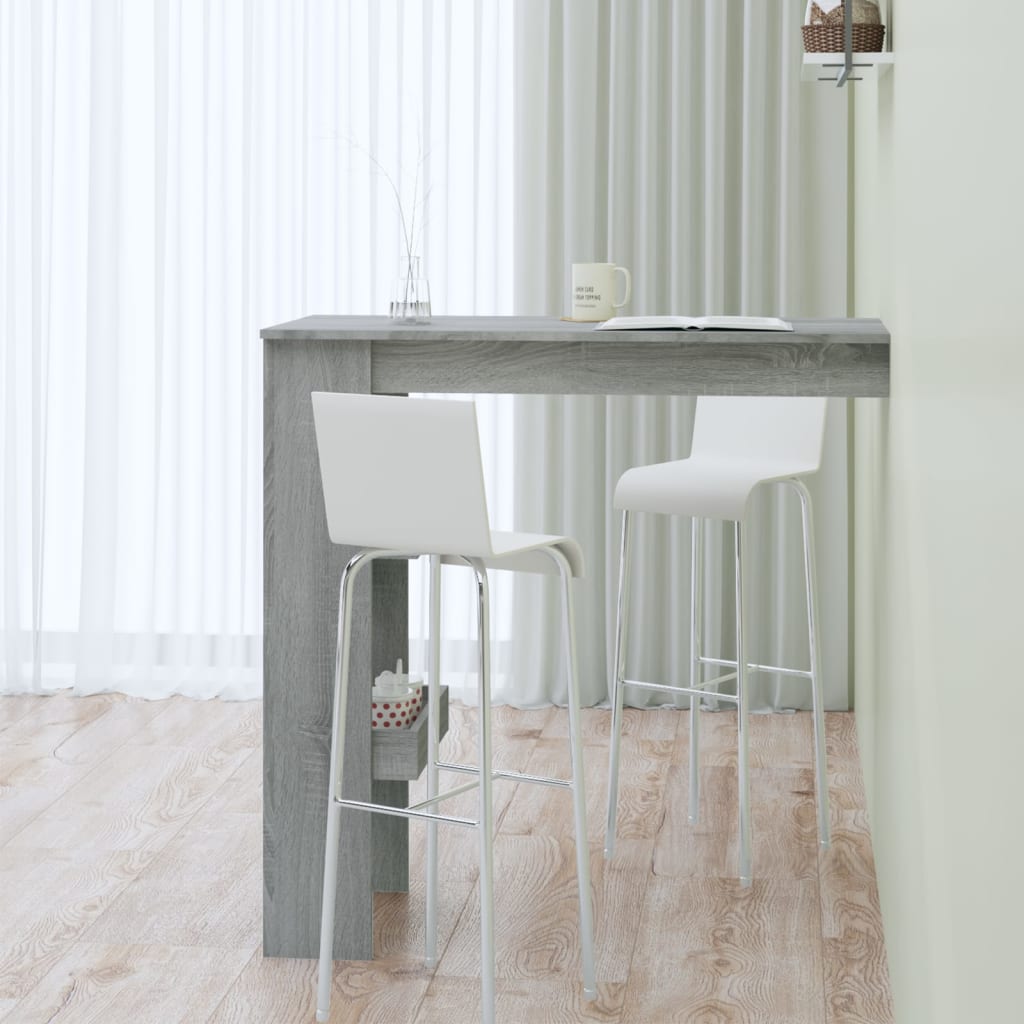 Engineered Wood Wall Bar Table, Grey Sonoma, 102x45x103.5 cm