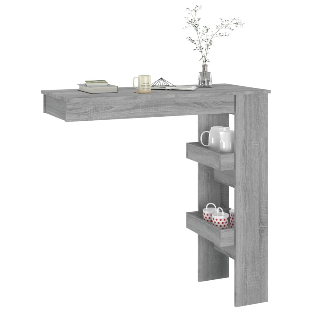 Engineered Wood Wall Bar Table, Grey Sonoma, 102x45x103.5 cm
