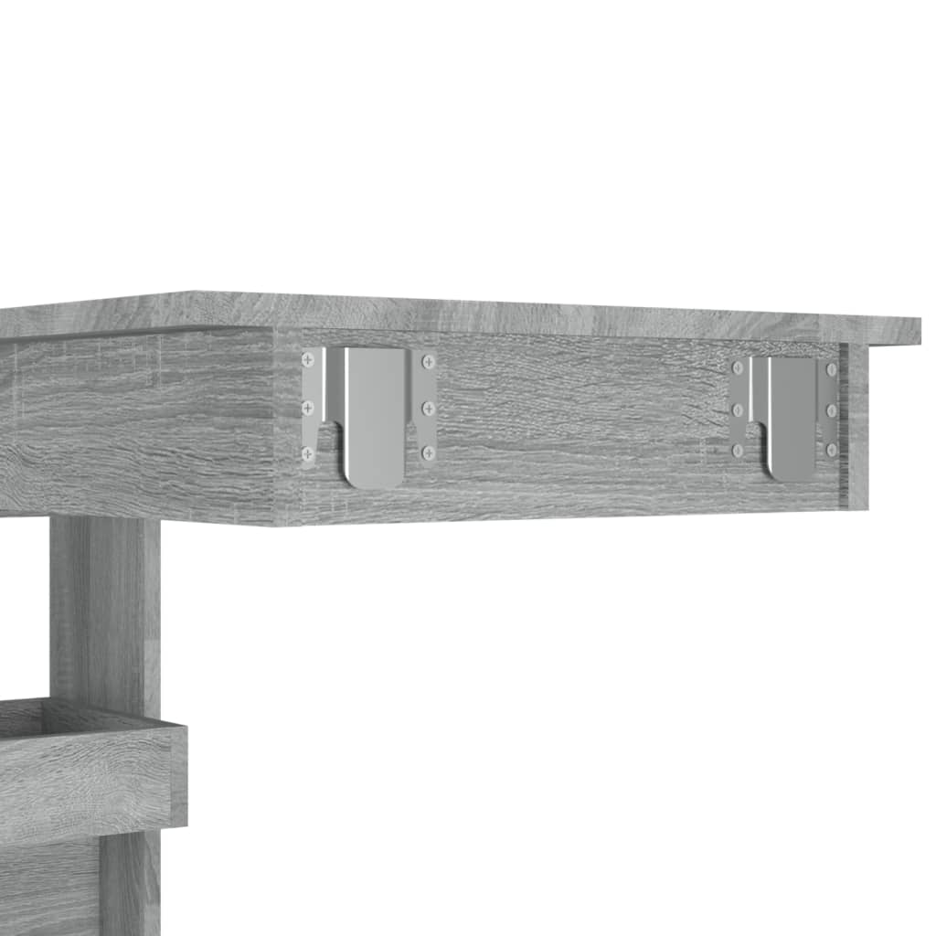 Engineered Wood Wall Bar Table, Grey Sonoma, 102x45x103.5 cm