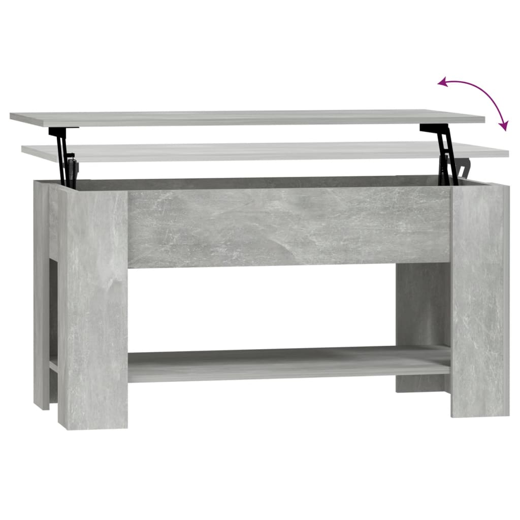 Coffee Table Concrete Grey 101x49x52 cm Engineered Wood