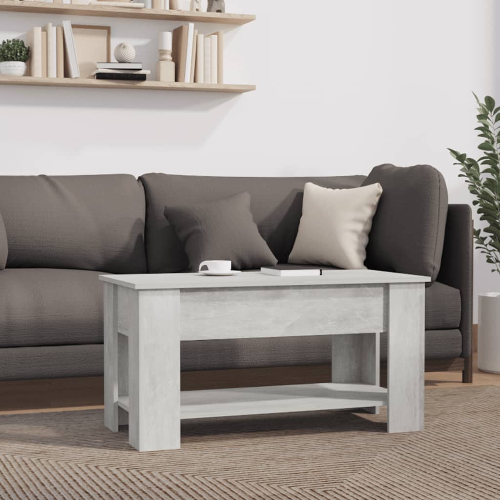 Coffee Table Concrete Grey 101x49x52 cm Engineered Wood