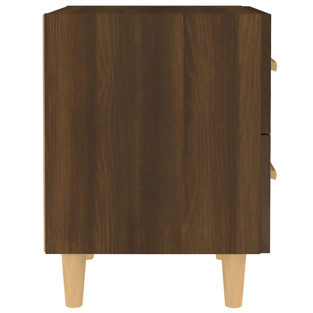 Brown Oak Bed Cabinets 2 pcs - Compact 40x35x47.5 cm Design