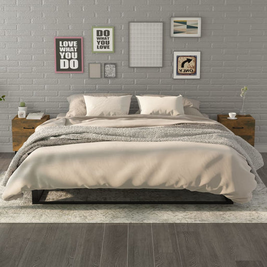 Smoked Oak Bedside Cabinets - Set of 2, 40x35x47.5 cm