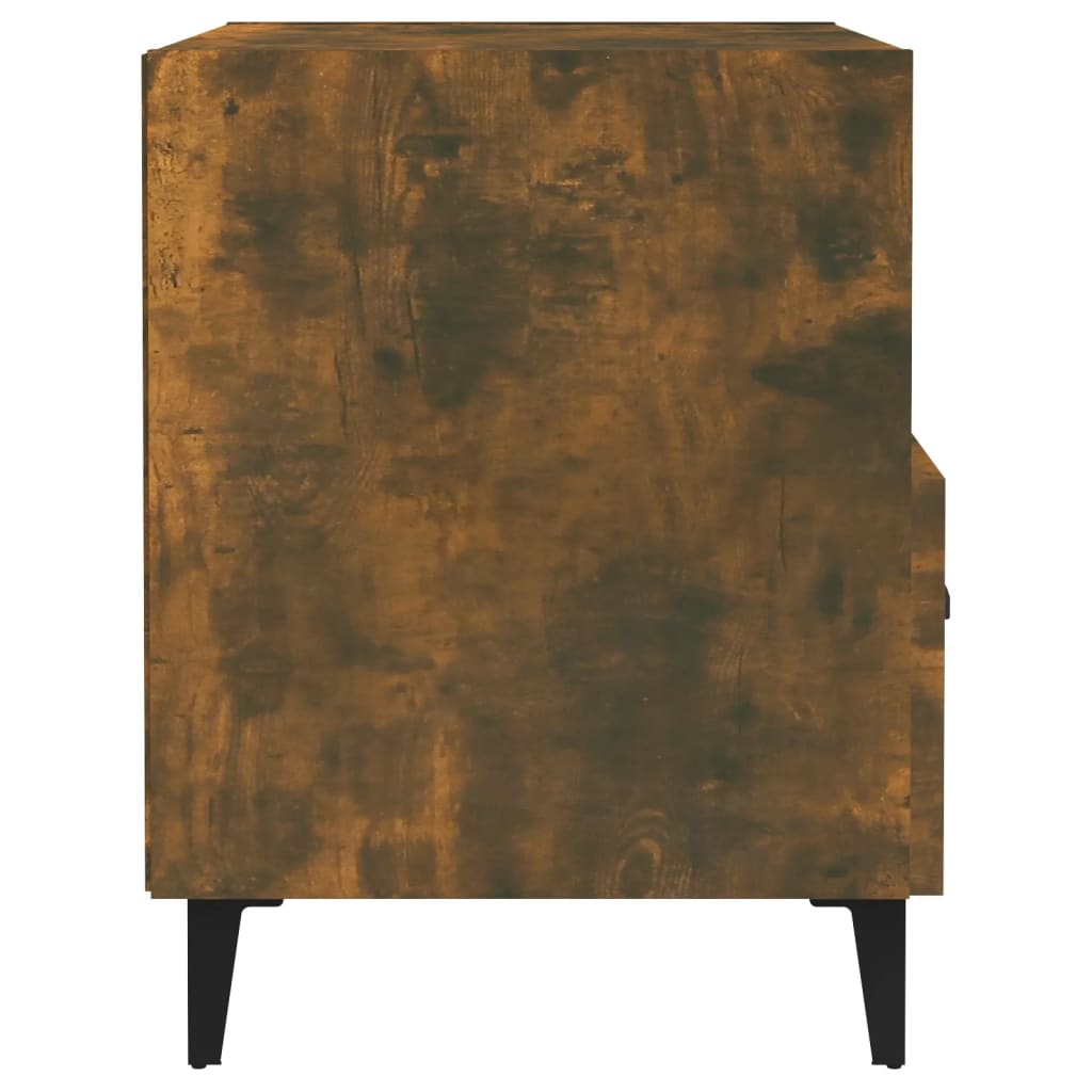 Smoked Oak Bedside Cabinets 2 pcs - Engineered Wood Elegance