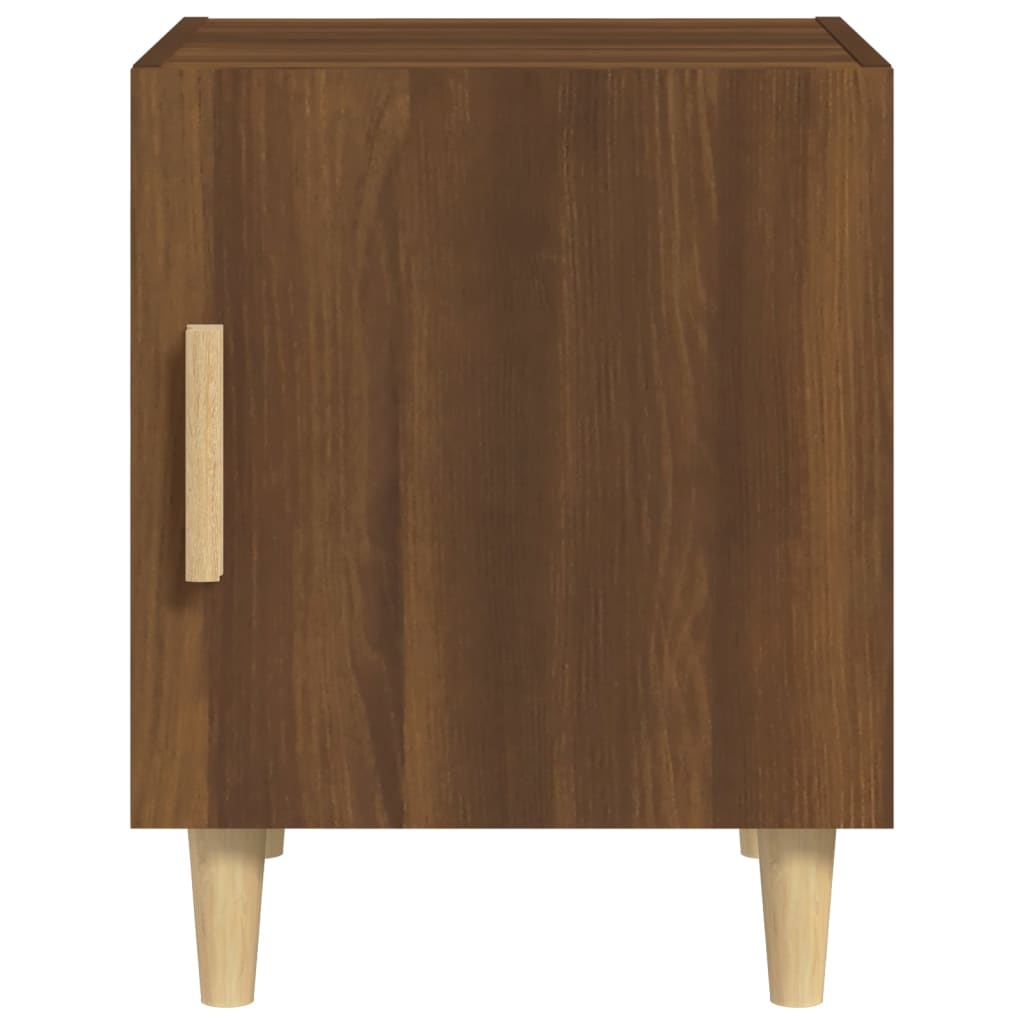 Brown Oak Bedside Cabinets 2pcs - Engineered Wood Nightstands
