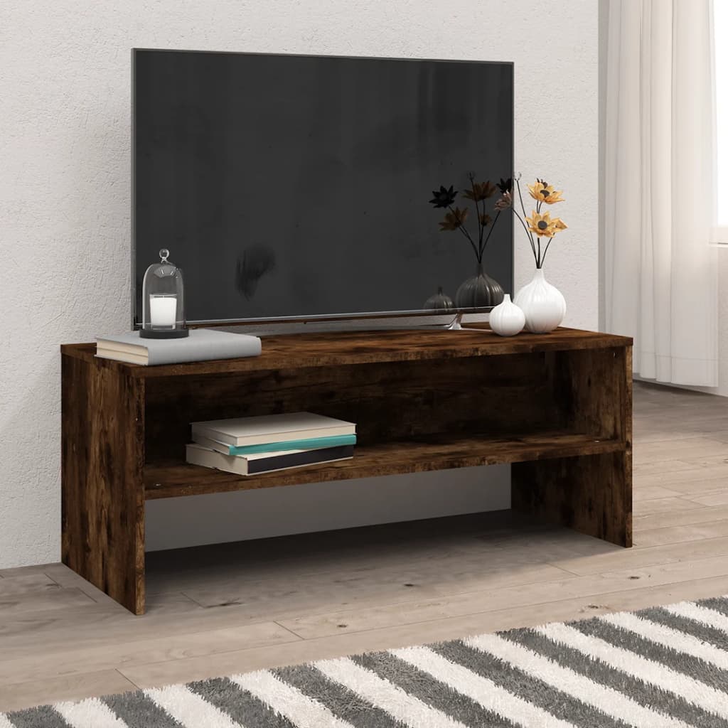 TV Cabinet Smoked Oak 100x40x40 cm Engineered Wood