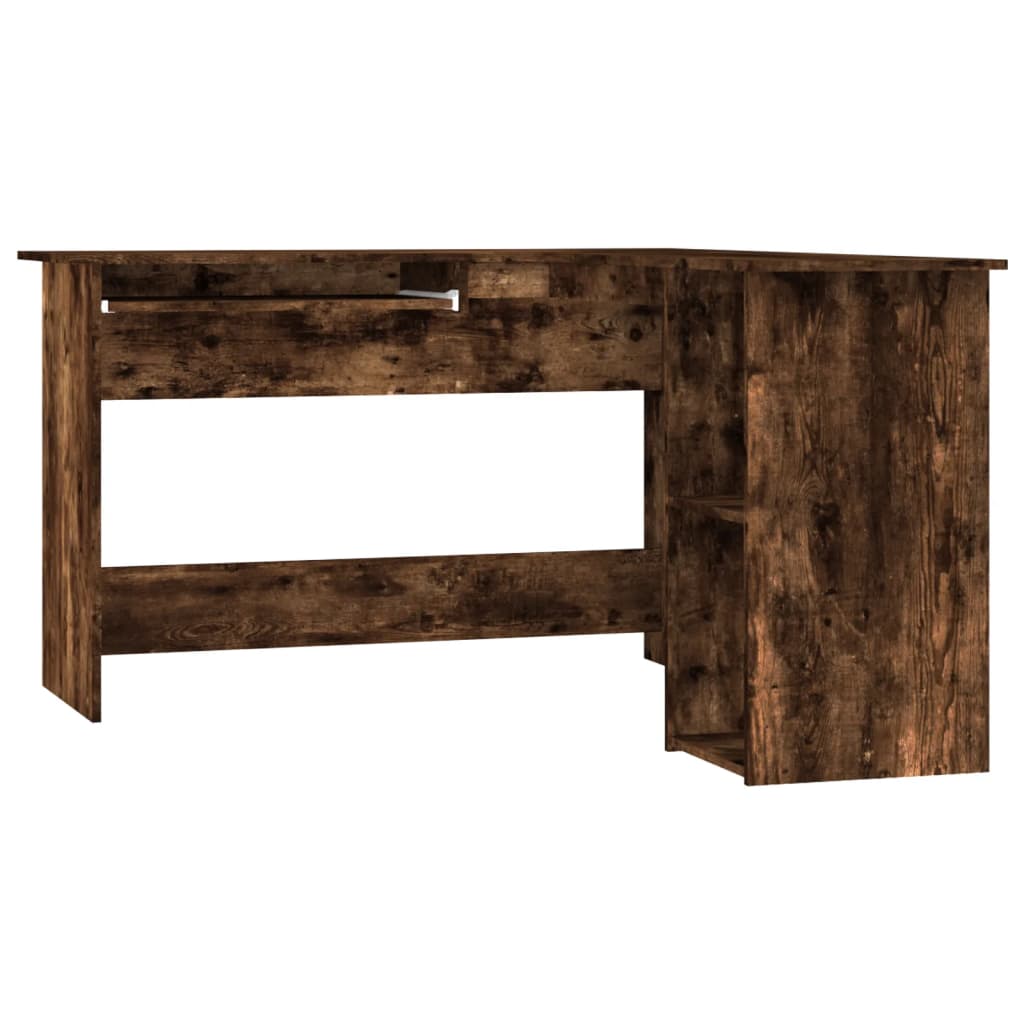 Smoked Oak Corner Desk 120x140x75 cm - Engineered Wood