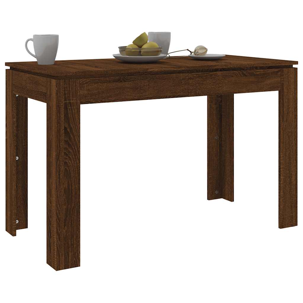 Brown Oak Dining Table 120x60x76 cm - Engineered Wood