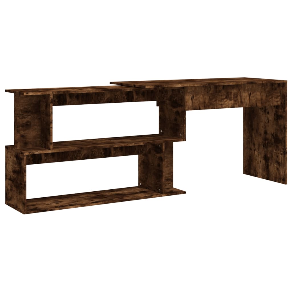 Smoked Oak Corner Desk 200x50x76 cm - Engineered Wood Design