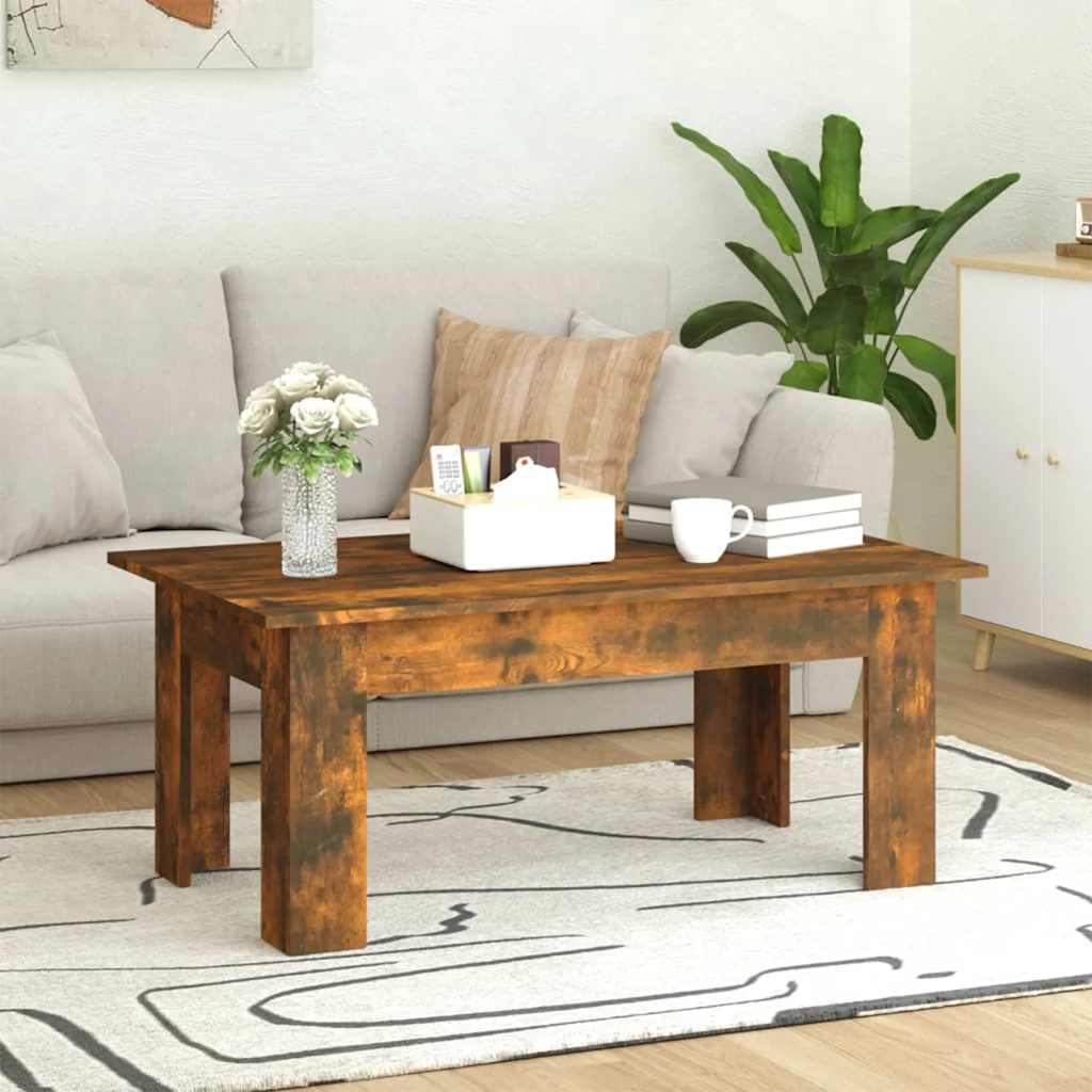 Coffee Table Smoked Oak 100x60x42 cm Engineered Wood