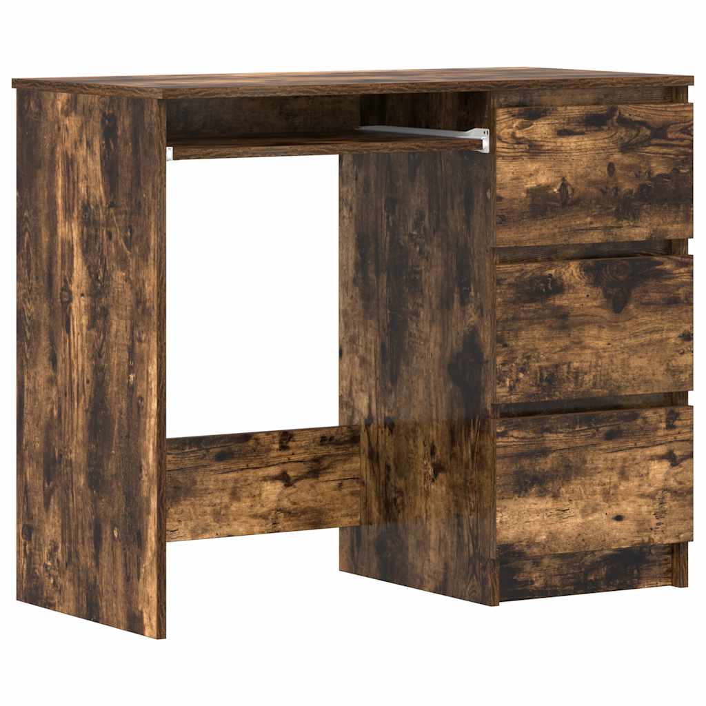 Smoked Oak Desk 90x45x76 cm - Elegant Engineered Wood Design