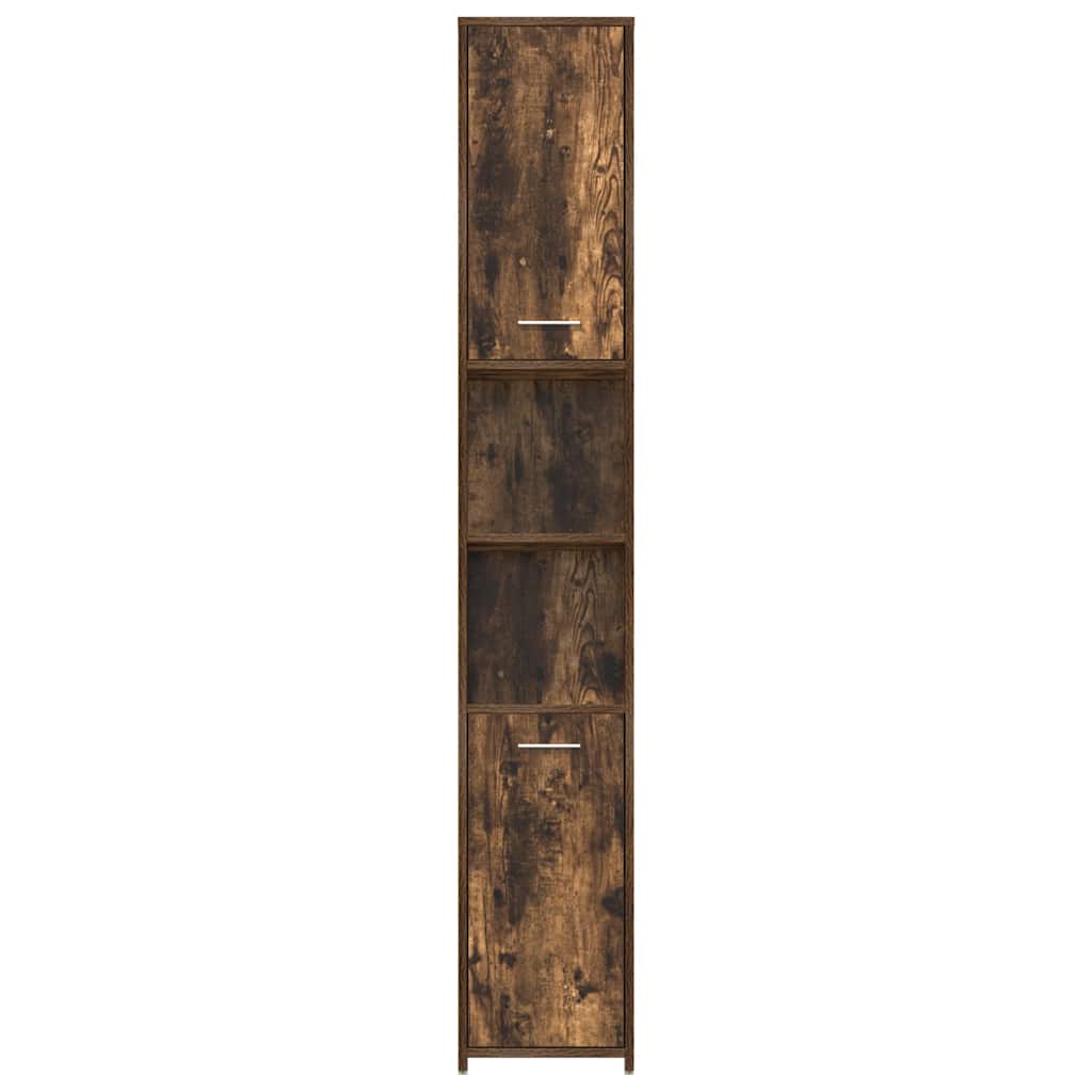 Smoked Oak Bathroom Cabinet - Engineered Wood, 30x30x183.5 cm