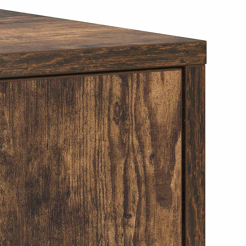 Smoked Oak Bathroom Cabinet - Engineered Wood, 30x30x183.5 cm