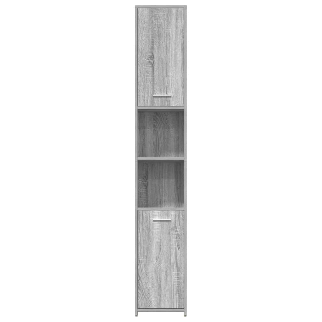 Grey Sonoma Bathroom Cabinet - Engineered Wood, 30x30x183.5 cm
