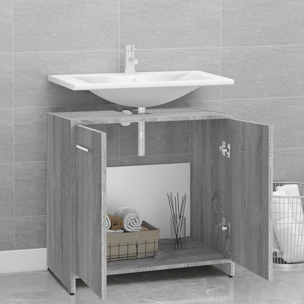 Grey Sonoma Engineered Wood Bathroom Cabinet - 60x33x60 cm