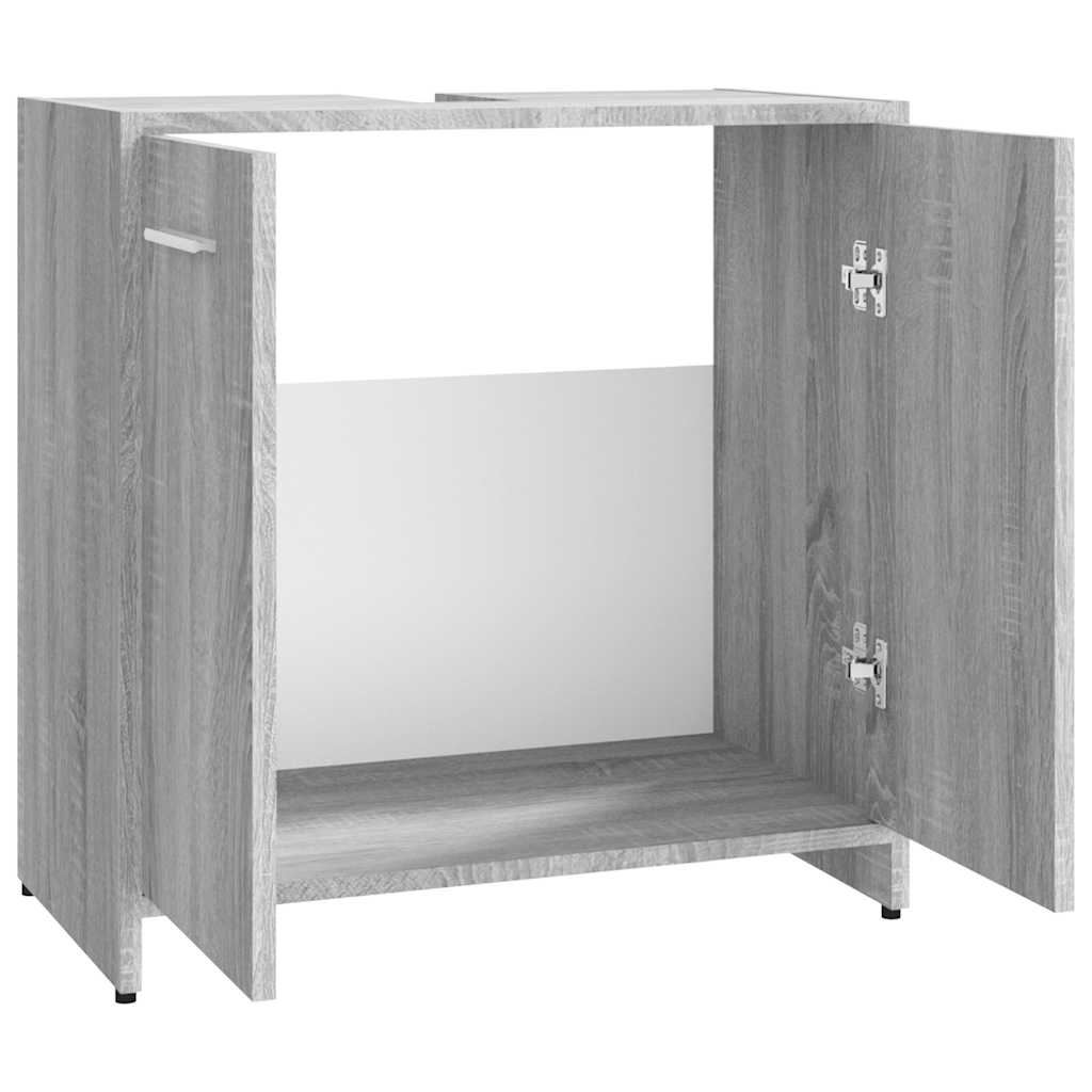 Grey Sonoma Engineered Wood Bathroom Cabinet - 60x33x60 cm
