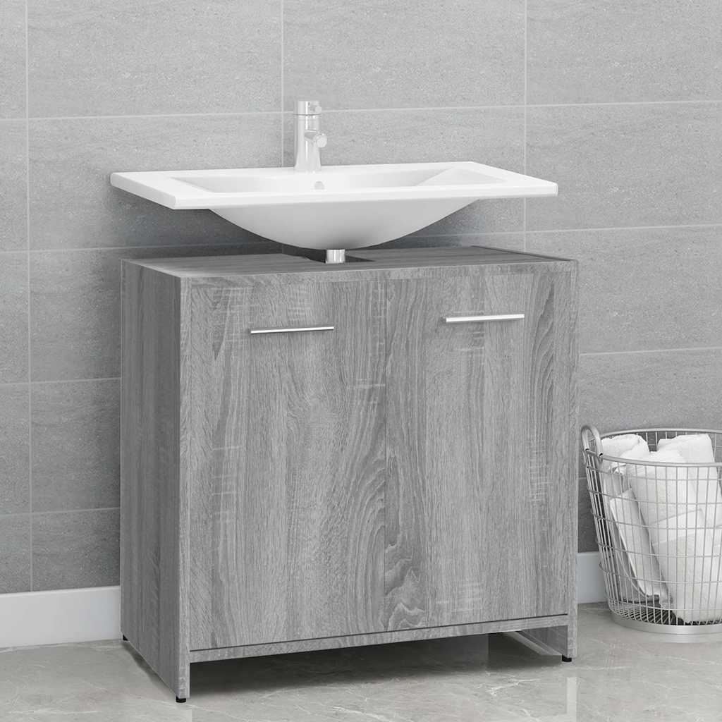 Grey Sonoma Engineered Wood Bathroom Cabinet - 60x33x60 cm