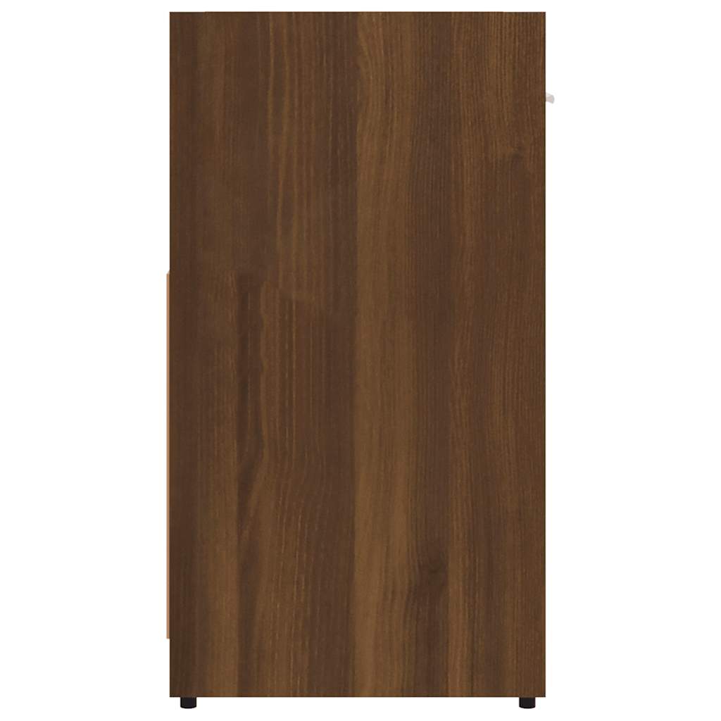 Brown Oak Bathroom Cabinet - Engineered Wood, 60x33x60 cm