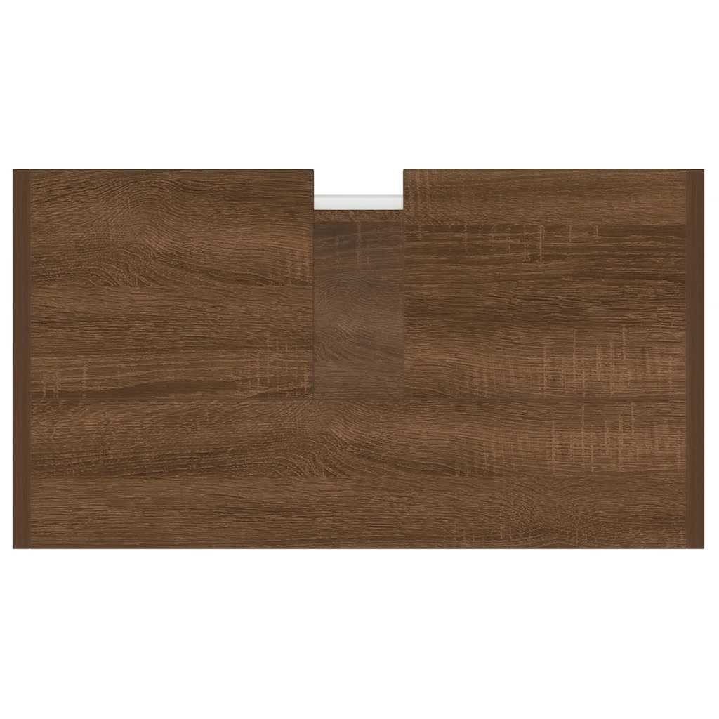Brown Oak Bathroom Cabinet - Engineered Wood, 60x33x60 cm