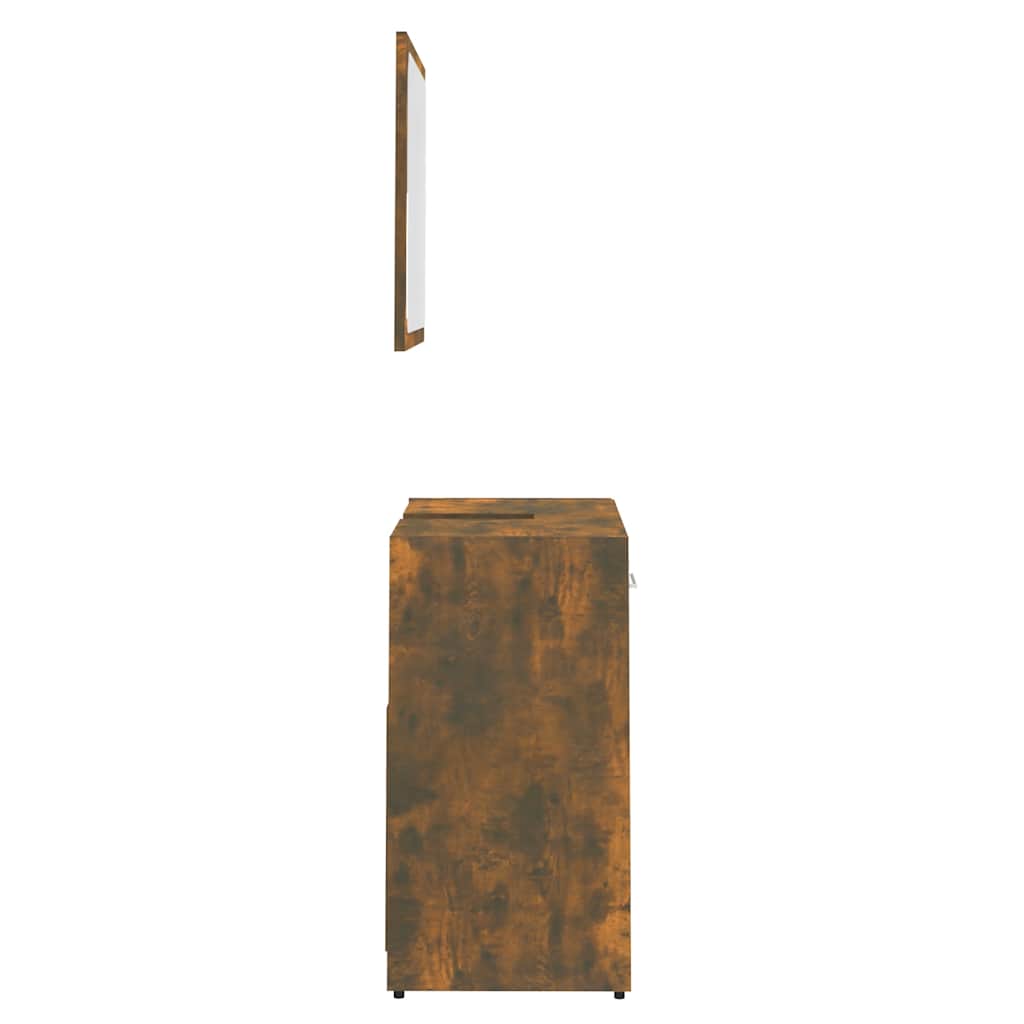 Smoked Oak Engineered Wood Bathroom Furniture Set