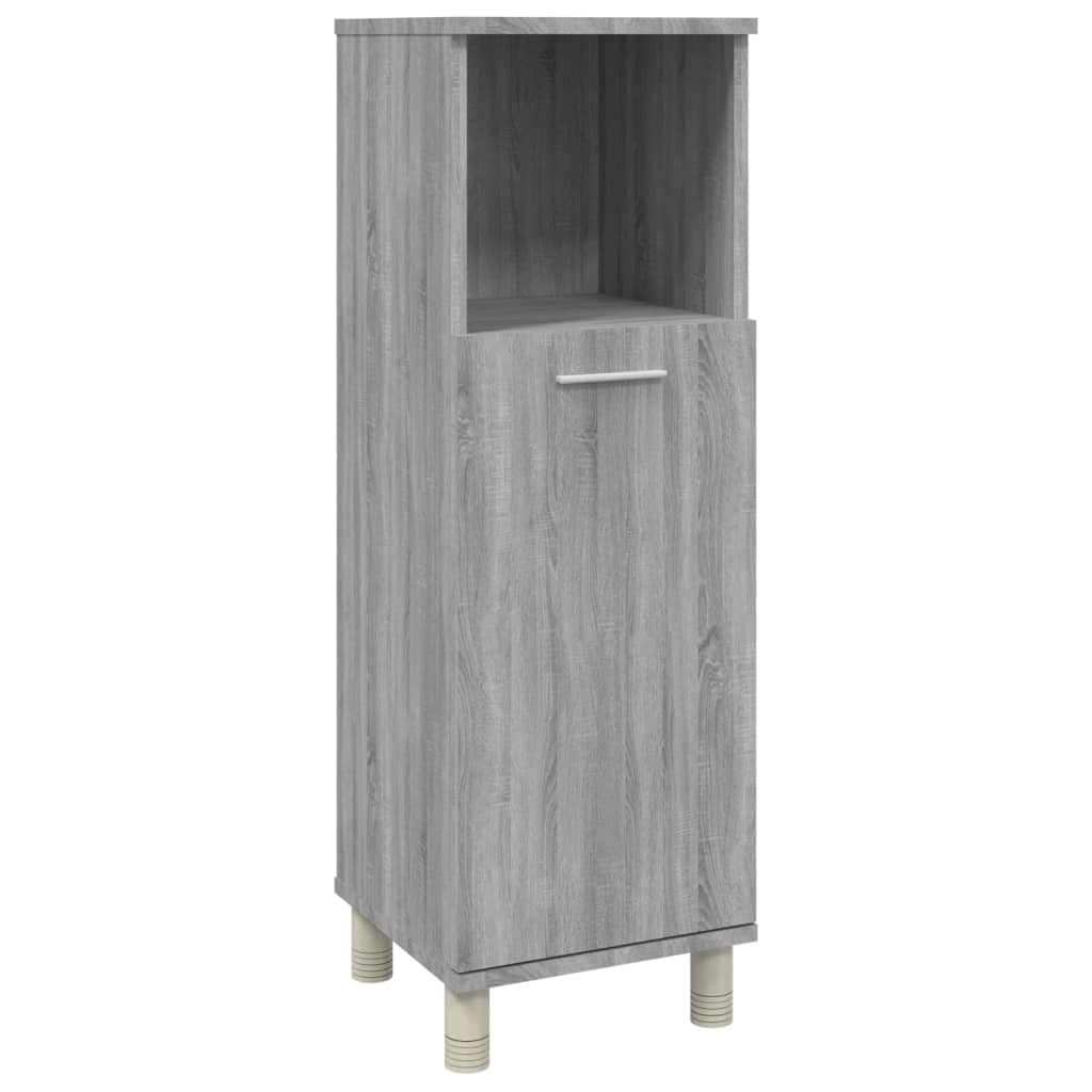 Grey Sonoma Bathroom Cabinet - 30x30x95 cm Engineered Wood