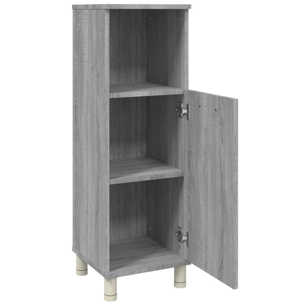 Grey Sonoma Bathroom Cabinet - 30x30x95 cm Engineered Wood