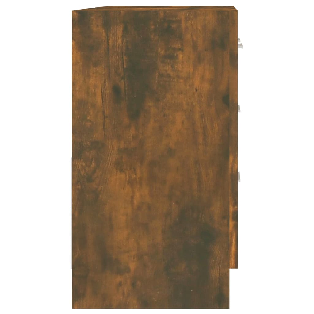 Smoked Oak Engineered Wood Sink Cabinet 63x30x54 cm