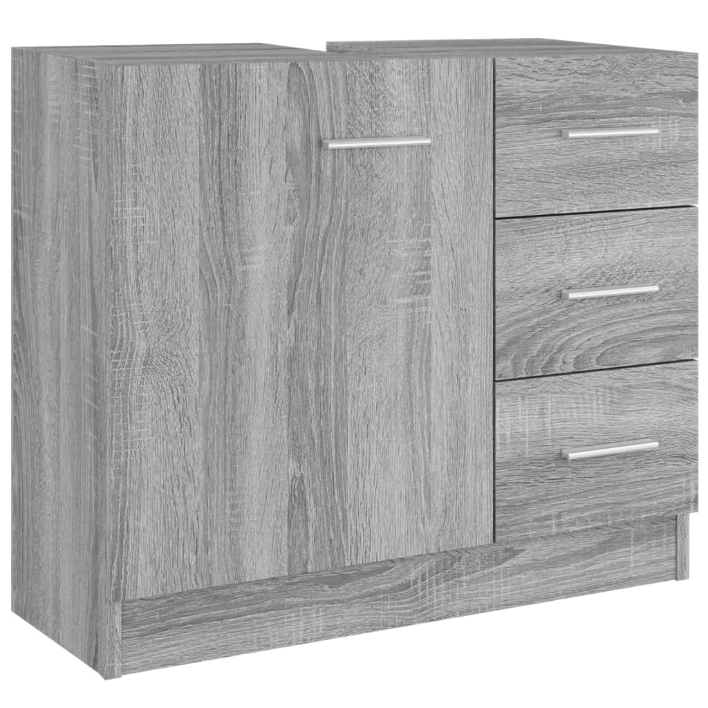 Sonoma Grey Engineered Wood Sink Cabinet 63x30x54 cm