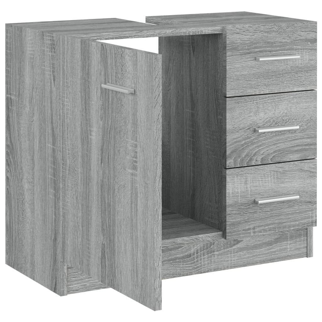 Sonoma Grey Engineered Wood Sink Cabinet 63x30x54 cm