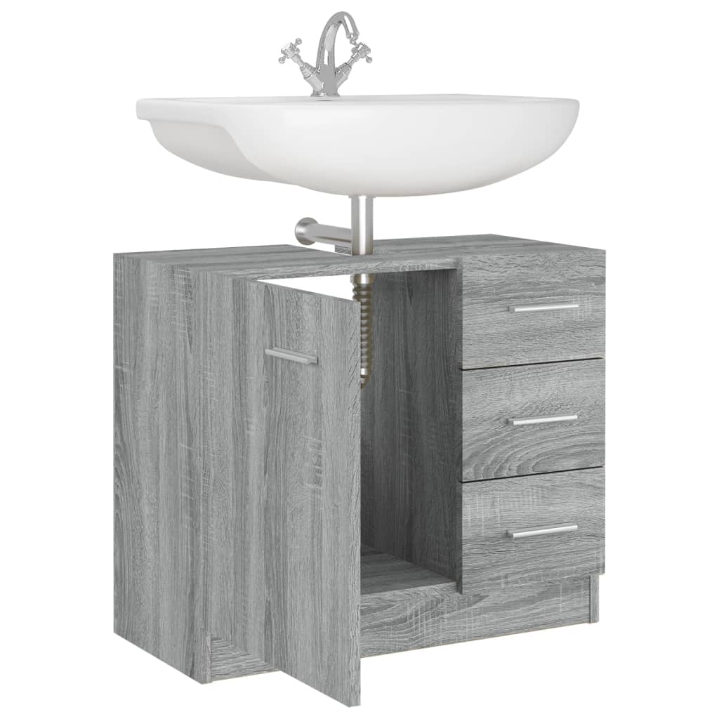 Sonoma Grey Engineered Wood Sink Cabinet 63x30x54 cm