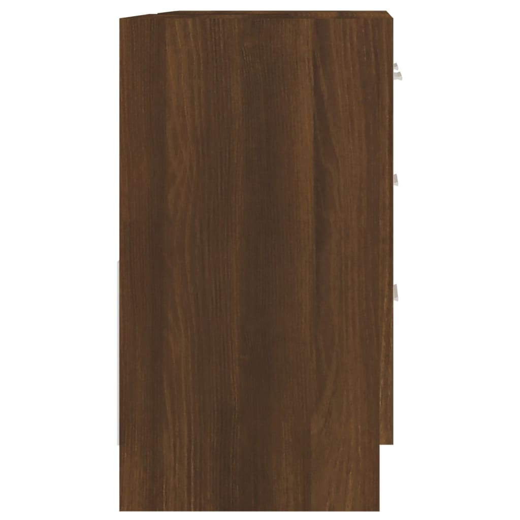 Brown Oak Engineered Wood Sink Cabinet 63x30x54 cm