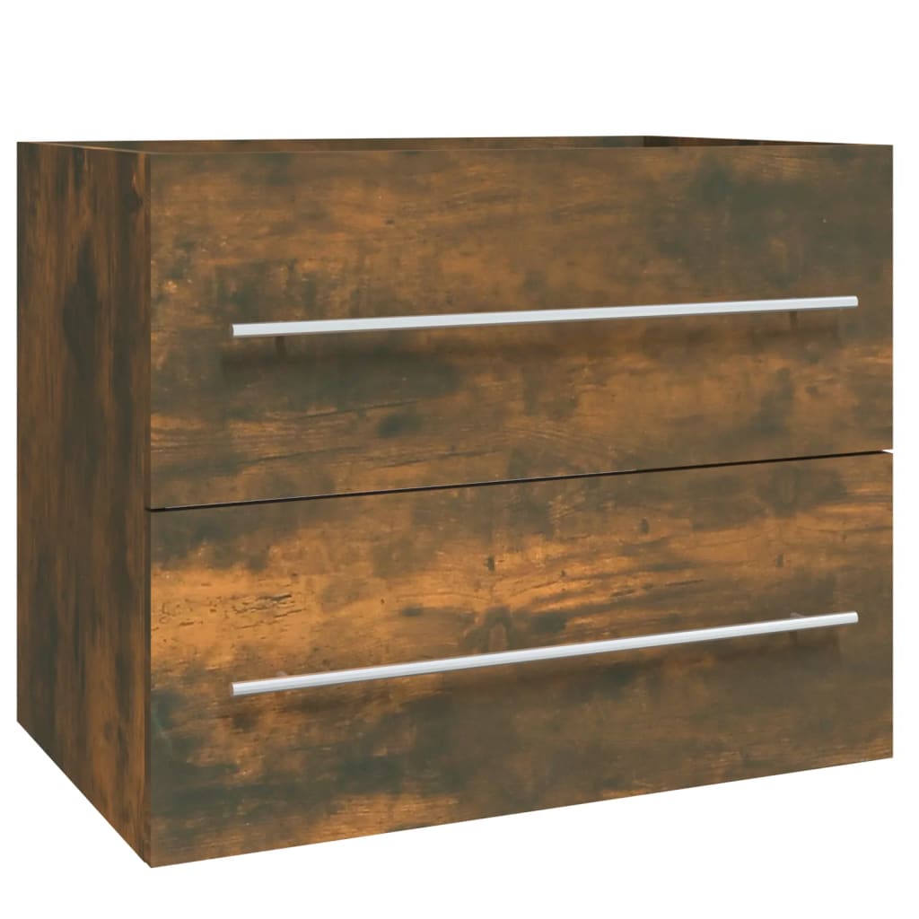 Smoked Oak Engineered Wood Sink Cabinet 60x38.5x48 cm